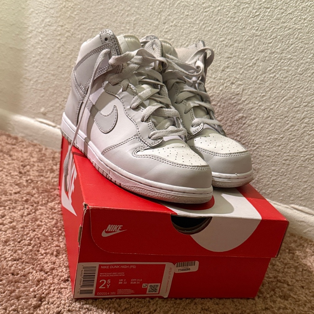 Nike Dunk High Dunk Retro Shoes in White Vast Gray